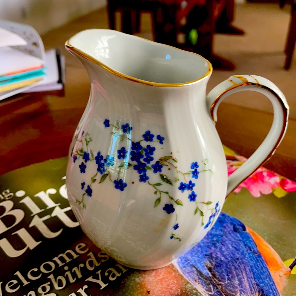 Limoges Myosotis Tiny Flowers Creamer